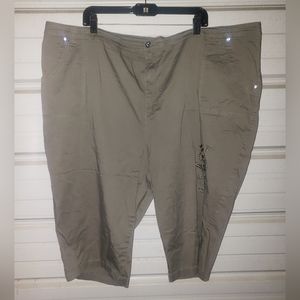 Plus Size Liz & me 30W Green cropped pants fall 5x